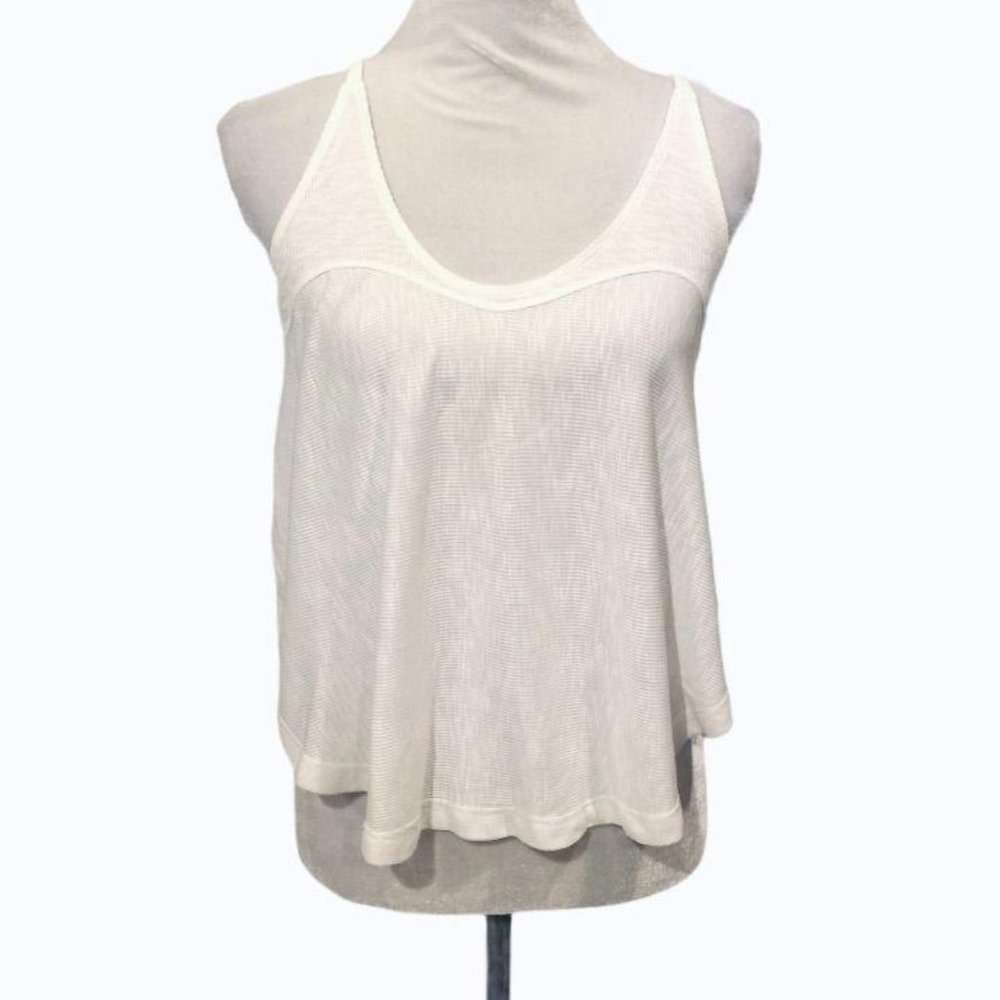 Free People Flowy Ribbed Tank Top White Size XS